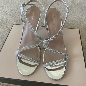 Brand New BCBG Generation JOLINY Stiletto Sandals in Silver